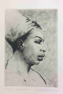 Tomáš Hřivnář prodej grafiky Nina Simone II 29_24cm