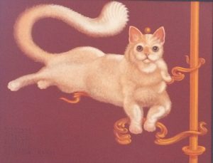Lukáš Kándl prodej obrazu Vesmírně klidná kočka 50_65cm